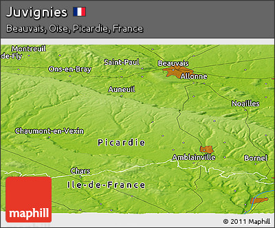 Physical Panoramic Map of Juvignies