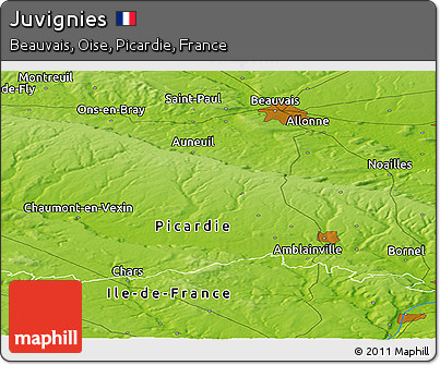 Physical Panoramic Map of Juvignies