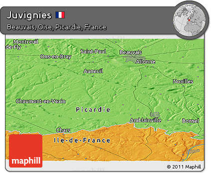 Political Panoramic Map of Juvignies