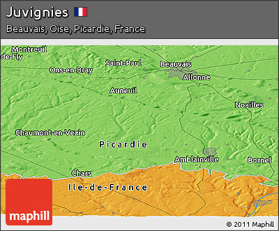 Political Panoramic Map of Juvignies