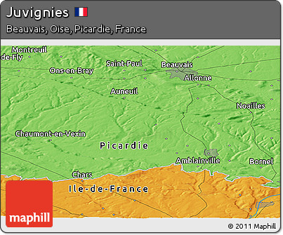 Political Panoramic Map of Juvignies