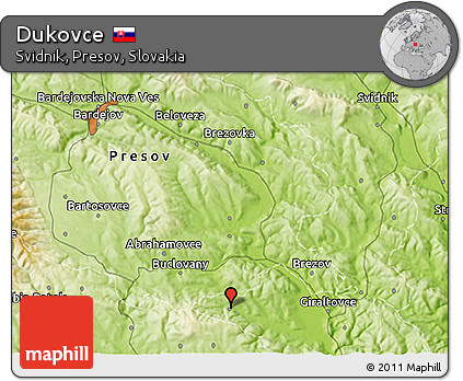 Physical 3D Map of Dukovce