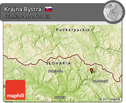 Physical 3D Map of Krajná Bystrá