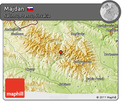 Physical 3D Map of Majdan