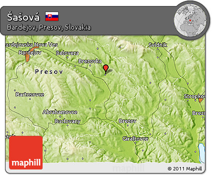 Physical 3D Map of Šašová