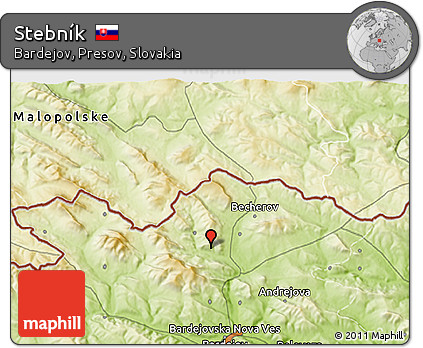 Physical 3D Map of Stebník