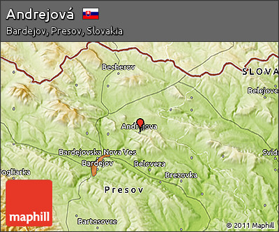 Physical 3D Map of Andrejová
