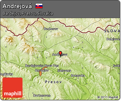Physical 3D Map of Andrejová