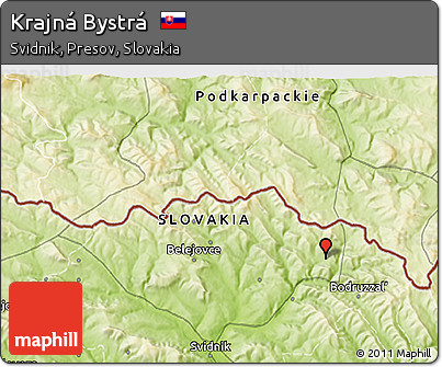 Physical 3D Map of Krajná Bystrá