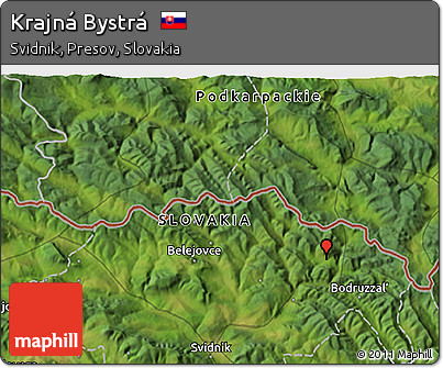 Satellite 3D Map of Krajná Bystrá