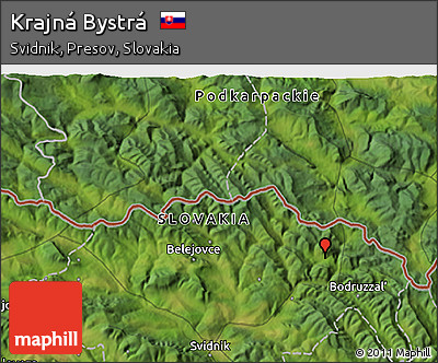 Satellite 3D Map of Krajná Bystrá