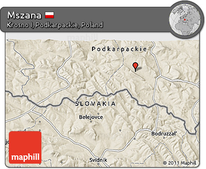 Shaded Relief 3D Map of Mszana