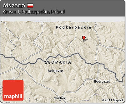 Shaded Relief 3D Map of Mszana