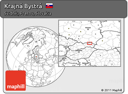 Blank Location Map of Krajná Bystrá