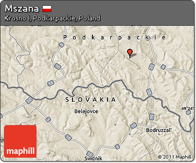 Shaded Relief Map of Mszana