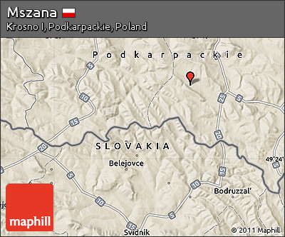 Shaded Relief Map of Mszana
