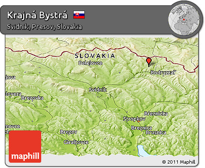 Physical Panoramic Map of Krajná Bystrá