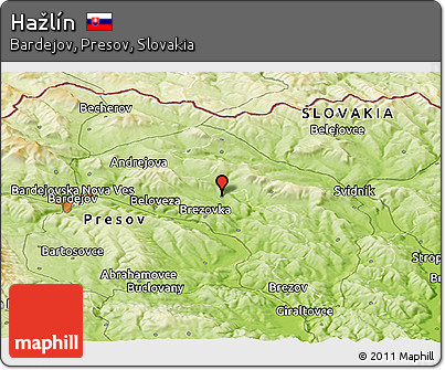 Physical Panoramic Map of Hažlín