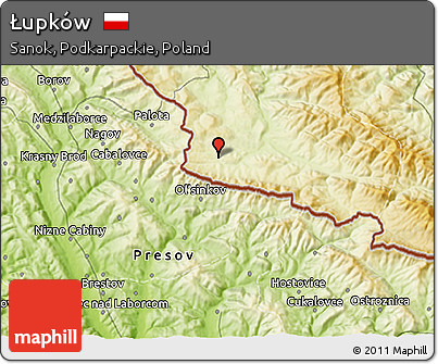 Physical 3D Map of Łupków
