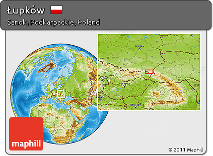 Physical Location Map of Łupków