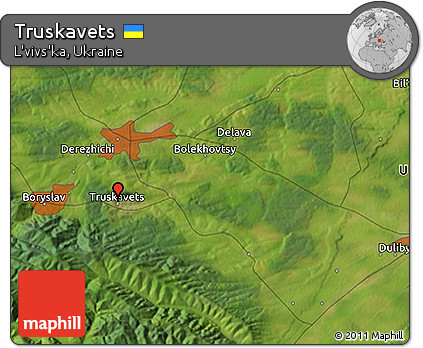 Satellite 3D Map of Truskavets