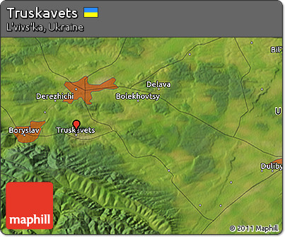 Satellite 3D Map of Truskavets