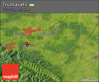 Satellite 3D Map of Truskavets