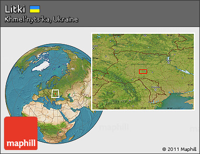 Satellite Location Map of Litki