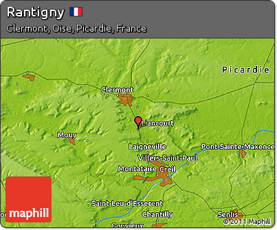 Physical 3D Map of Rantigny