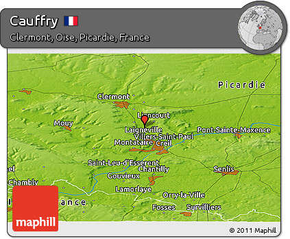 Physical Panoramic Map of Cauffry