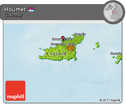 Physical 3D Map of Houmet
