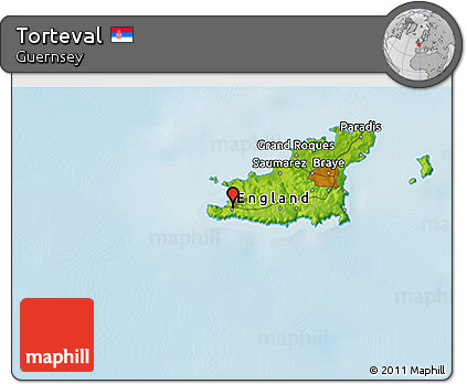 Physical 3D Map of Torteval