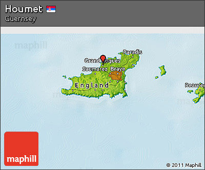 Physical 3D Map of Houmet