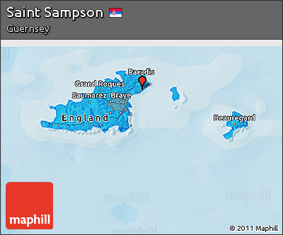 Political 3D Map of Saint Sampson