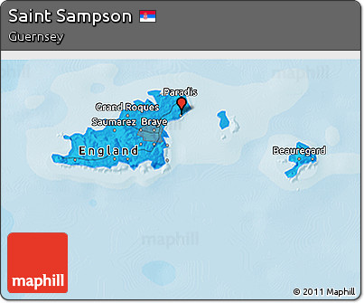 Political 3D Map of Saint Sampson