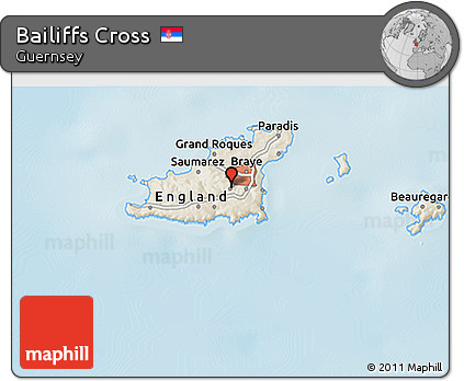 Shaded Relief 3D Map of Bailiffs Cross