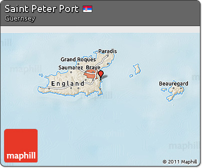 Shaded Relief 3D Map of Saint Peter Port