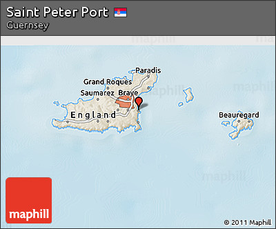 Shaded Relief 3D Map of Saint Peter Port