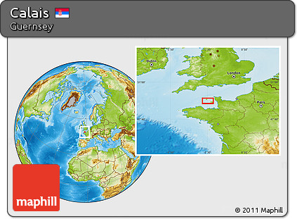 Physical Location Map of Calais