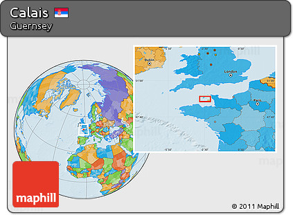 Political Location Map of Calais