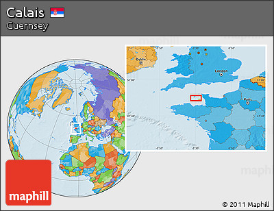 Political Location Map of Calais