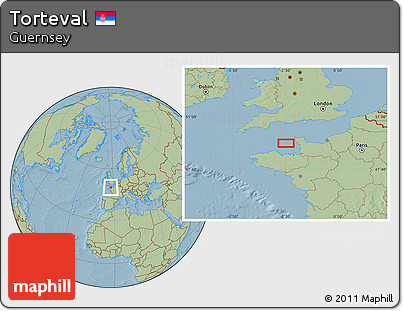 Savanna Style Location Map of Torteval, hill shading