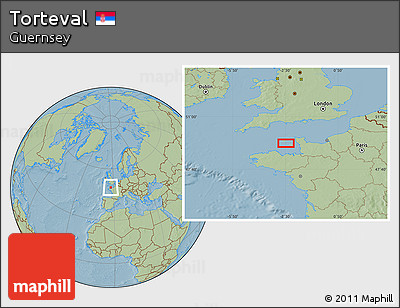 Savanna Style Location Map of Torteval, hill shading