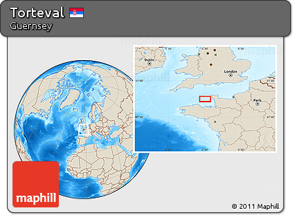 Shaded Relief Location Map of Torteval