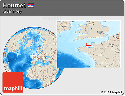 Shaded Relief Location Map of Houmet