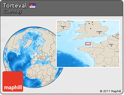 Shaded Relief Location Map of Torteval