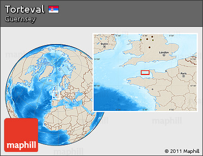 Shaded Relief Location Map of Torteval