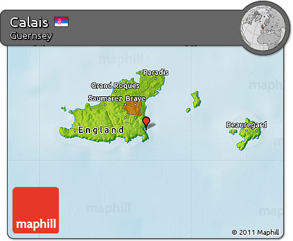 Physical Map of Calais