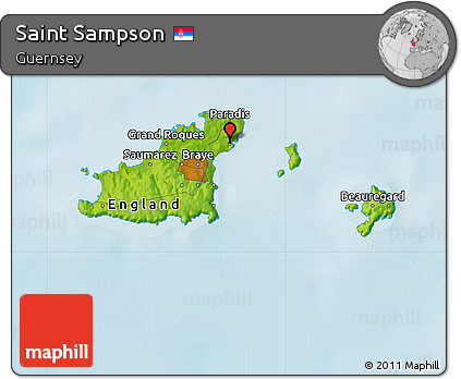Physical Map of Saint Sampson