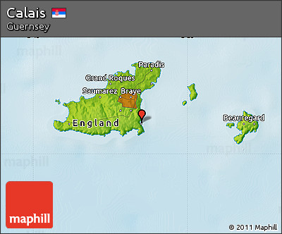 Physical Map of Calais